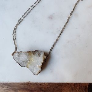 Geode White Stone Necklace
